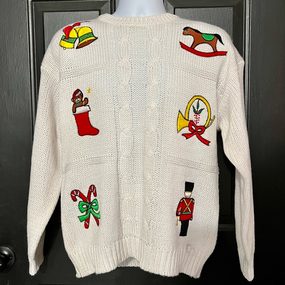 EUC! VINTAGE JESSICA ROBERTS SOFT CHRISTMAS FESTIVE SWEATER XMAS
